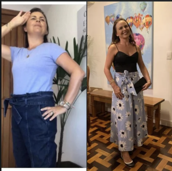 Antes e depois de aluna do método