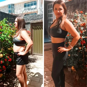 Antes e depois de aluna do método