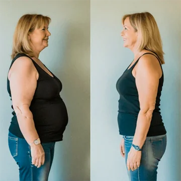 Antes e depois de aluna do método