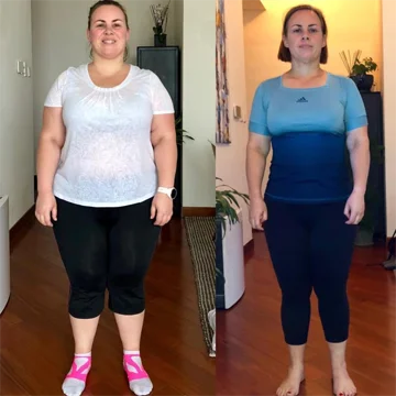 Antes e depois de aluna do método